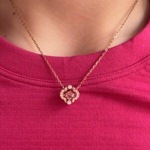 Swarovski rose gold gem necklace